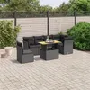 Image de vidaXL Salon de Jardin avec Coussins 7 pcs, Canapés de Terrasse, Ensemble de Meubles de Patio, Mobilier d'Extérieur, Noir 3270852