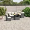 Image de vidaXL Salon de Jardin avec Coussins 7 pcs, Canapés de Terrasse, Ensemble de Meubles de Patio, Mobilier d'Extérieur, Noir 3270853