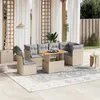 Image de Salon de jardin modulable Vidaxl 7 pieces beige resine tressee 62.0 x 62 x 69 cm