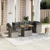 Image de vidaXL Salon de Jardin avec Coussins 7 pcs, Canapés de Terrasse, Ensemble de Meubles de Patio, Mobilier d'Extérieur, Gris 3270857