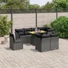 Image de Salon de jardin modulable Vidaxl noir resine tressee 9 pieces 62.0 x 62 x 69 8 personnes