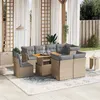 Image de Salon de jardin modulable Vidaxl beige 9 pieces resine tressee 62.0 x 62 x 69 cm