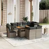 Image de Salon de jardin modulable Vidaxl 9 pieces resine tressee gris 62.0 x 62 x 69 cm 8 personnes