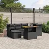 Image de vidaXL Salon de Jardin avec Coussins 7 pcs, Canapés de Terrasse, Ensemble de Meubles de Patio, Mobilier d'Extérieur, Noir 3270936