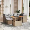 Image de vidaXL Salon de Jardin avec Coussins 7 pcs, Canapés de Terrasse, Ensemble de Meubles de Patio, Mobilier d'Extérieur, Beige 3270940