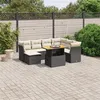 Image de vidaXL Salon de Jardin avec Coussins 8 pcs, Canapés de Terrasse, Ensemble de Meubles de Patio, Mobilier d'Extérieur, Noir 3270951