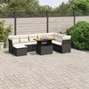 Image de vidaXL Salon de Jardin avec Coussins 9 pcs, Canapés de Terrasse, Ensemble de Meubles de Patio, Mobilier d'Extérieur, Noir 3270972