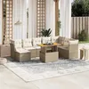 Image de Salon de jardin modulable Vidaxl 9 pieces 8 personnes beige 62 x 62 x 69 cm resine tressee