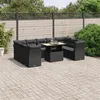 Image de vidaXL Salon de Jardin avec Coussins 10 pcs, Canapés de Terrasse, Ensemble de Meubles de Patio, Mobilier d'Extérieur, Noir 3270992