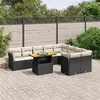 Image de vidaXL Salon de Jardin avec Coussins 10 pcs, Canapés de Terrasse, Ensemble de Meubles de Patio, Mobilier d'Extérieur, Noir 3271007