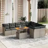 Image de vidaXL Salon de Jardin avec Coussins 10 pcs, Canapés de Terrasse, Ensemble de Meubles de Patio, Mobilier d'Extérieur, Gris 3271011