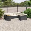 Image de vidaXL Salon de Jardin avec Coussins 10 pcs, Canapés de Terrasse, Ensemble de Meubles de Patio, Mobilier d'Extérieur, Noir 3271014