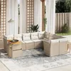 Image de vidaXL Salon de Jardin avec Coussins 10 pcs, Canapés de Terrasse, Ensemble de Meubles de Patio, Mobilier d'Extérieur, Beige 3271016