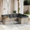 Image de vidaXL Salon de Jardin avec Coussins 10 pcs, Canapés de Terrasse, Ensemble de Meubles de Patio, Mobilier d'Extérieur, Gris 3271018