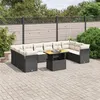 Image de vidaXL Salon de Jardin avec Coussins 11 pcs, Canapés de Terrasse, Ensemble de Meubles de Patio, Mobilier d'Extérieur, Noir 3271021