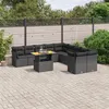 Image de vidaXL Salon de Jardin avec Coussins 11 pcs, Canapés de Terrasse, Ensemble de Meubles de Patio, Mobilier d'Extérieur, Noir 3271041