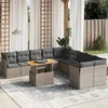 Image de vidaXL Salon de Jardin avec Coussins 11 pcs, Canapés de Terrasse, Ensemble de Meubles de Patio, Mobilier d'Extérieur, Gris 3271046