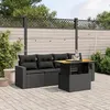 Image de vidaXL Salon de Jardin avec Coussins 5 pcs, Canapés de Terrasse, Ensemble de Meubles de Patio, Mobilier d'Extérieur, Noir 3271188