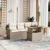 Image de Salon de jardin modulable vidaxl resine tressee beige 5 pieces 62 x 65.5 x 69 cm 4 personnes