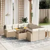 Image de vidaXL Salon de Jardin avec Coussins 9 pcs, Canapés de Terrasse, Ensemble de Meubles de Patio, Mobilier d'Extérieur, Beige 3271240