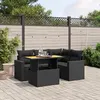 Image de Noir Vidaxl resine tressee 4 personnes 5 pieces 62 x 62 x 69 salon de jardin modulable