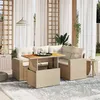 Image de Salon de jardin modulable Vidaxl 5 pieces 4 personnes resine tressee 62 x 62 x 69 cm beige