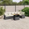 Image de vidaXL Salon de Jardin avec Coussins 7 pcs, Canapés de Terrasse, Ensemble de Meubles de Patio, Mobilier d'Extérieur, Noir 3271322