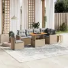 Image de vidaXL Salon de Jardin avec Coussins 7 pcs, Canapés de Terrasse, Ensemble de Meubles de Patio, Mobilier d'Extérieur, Beige 3271339