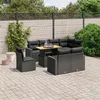 Image de vidaXL Salon de Jardin avec Coussins 9 pcs, Canapés de Terrasse, Ensemble de Meubles de Patio, Mobilier d'Extérieur, Noir 3271405