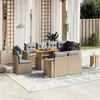 Image de vidaXL Salon de Jardin avec Coussins 9 pcs, Canapés de Terrasse, Ensemble de Meubles de Patio, Mobilier d'Extérieur, Beige 3271409
