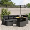 Image de vidaXL Salon de Jardin avec Coussins 7 pcs, Canapés de Terrasse, Ensemble de Meubles de Patio, Mobilier d'Extérieur, Noir 3271412