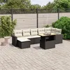 Image de vidaXL Salon de Jardin avec Coussins 8 pcs, Canapés de Terrasse, Ensemble de Meubles de Patio, Mobilier d'Extérieur, Noir 3271420