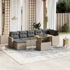 Image de Salon de jardin modulable vidaxl rotin 7 personnes gris 62 x 62 x 69 cm 8 pieces
