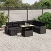 Image de vidaXL Salon de Jardin avec Coussins 9 pcs, Canapés de Terrasse, Ensemble de Meubles de Patio, Mobilier d'Extérieur, Noir 3271447