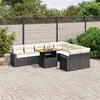 Image de vidaXL Salon de Jardin avec Coussins 10 pcs, Canapés de Terrasse, Ensemble de Meubles de Patio, Mobilier d'Extérieur, Noir 3271469