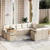 Image de vidaXL Salon de Jardin avec Coussins 10 pcs, Canapés de Terrasse, Ensemble de Meubles de Patio, Mobilier d'Extérieur, Beige 3271478