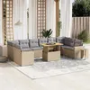 Image de Salon de jardin modulable Vidaxl resine tressee beige 11 pieces 62 x 62 x 69