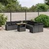 Image de vidaXL Salon de Jardin avec Coussins 11 pcs, Canapés de Terrasse, Ensemble de Meubles de Patio, Mobilier d'Extérieur, Noir 3271503