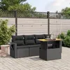 Image de vidaXL Salon de Jardin avec Coussins 5 pcs, Canapés de Terrasse, Ensemble de Meubles de Patio, Mobilier d'Extérieur, Noir 3271629