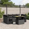 Image de vidaXL Salon de Jardin avec Coussins 7 pcs, Canapés de Terrasse, Ensemble de Meubles de Patio, Mobilier d'Extérieur, Noir 3271650