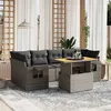 Image de vidaXL Salon de Jardin avec Coussins 7 pcs, Canapés de Terrasse, Ensemble de Meubles de Patio, Mobilier d'Extérieur, Gris 3271655