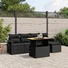 Image de vidaXL Salon de Jardin avec Coussins 6 pcs, Canapés de Terrasse, Ensemble de Meubles de Patio, Mobilier d'Extérieur, Noir 3271727