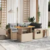 Image de vidaXL Salon de Jardin avec Coussins 5 pcs, Canapés de Terrasse, Ensemble de Meubles de Patio, Mobilier d'Extérieur, Beige 3271738