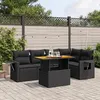 Image de vidaXL Salon de Jardin avec Coussins 6 pcs, Canapés de Terrasse, Ensemble de Meubles de Patio, Mobilier d'Extérieur, Noir 3271741