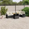 Image de vidaXL Salon de Jardin avec Coussins 7 pcs, Canapés de Terrasse, Ensemble de Meubles de Patio, Mobilier d'Extérieur, Noir 3271763