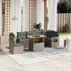 Image de vidaXL Salon de Jardin avec Coussins 7 pcs, Canapés de Terrasse, Ensemble de Meubles de Patio, Mobilier d'Extérieur, Gris 3271781