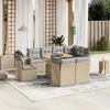 Image de vidaXL Salon de Jardin avec Coussins 9 pcs, Canapés de Terrasse, Ensemble de Meubles de Patio, Mobilier d'Extérieur, Beige 3271850
