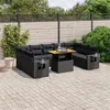 Image de vidaXL Salon de Jardin avec Coussins 10 pcs, Canapés de Terrasse, Ensemble de Meubles de Patio, Mobilier d'Extérieur, Noir 3271895