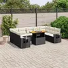 Image de vidaXL Salon de Jardin avec Coussins 10 pcs, Canapés de Terrasse, Ensemble de Meubles de Patio, Mobilier d'Extérieur, Noir 3271896