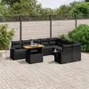 Image de vidaXL Salon de Jardin avec Coussins 10 pcs, Canapés de Terrasse, Ensemble de Meubles de Patio, Mobilier d'Extérieur, Noir 3271909